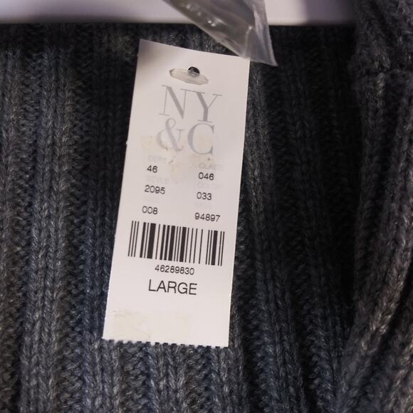 New York & Co Gray Knit Sweater Cardigan Button Front Size L - Picture 7 of 9